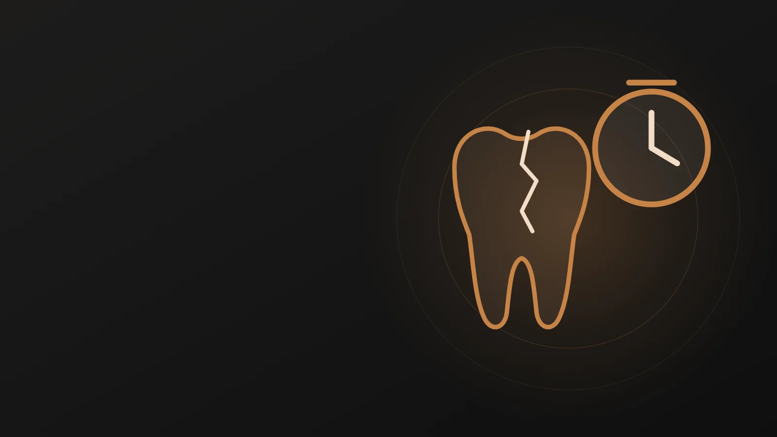 Illustration of a cracked tooth next to a clock