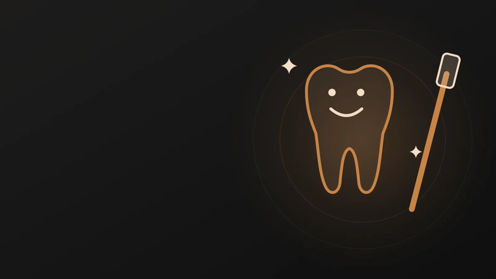 Illustration of a smiling cartoon tooth with a toothbrush